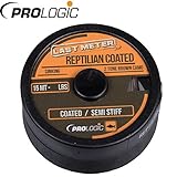 Prologic Reptilian Coated 15m - Vorfachschnur zum Karpfenangeln, Geflochtenes Vorfachmaterial für Karpfenmontagen, Karpfenschnur, Tragkraft:11.3kg - 25lbs