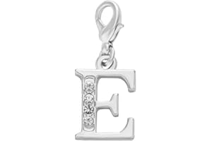 LIBBYSMARKETPLACE.COM Libby's Market Place Breloque en forme de lettre E avec strass et pochette cadeau en organza