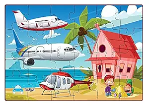 FunBlast Air Transport Jigsaw Puzzle for Kids ? 24 Pcs Jigsaw Puzzle for Kids, Boys, Girls (Multicolor)
