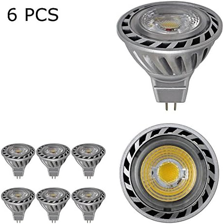 BAOMING MR16 COB LED GU5.3 Base 12V Bulbs Spot Lights ,50W Halogen Bulbs Equivalent,Warm White 3000k,38 Degree Beam Angle ,High Brightness 350 Lumens, Energy Saving Recessed Track Lighting, LED Light Bulbs,Pack of 6 Units