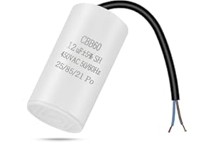 OFFCUP CBB60 Condensatore di Avviamento 12μF, 450VAC Condensatore Motore Elettrico, 50/60Hz Universale con Bandiere e Vite di Fissaggio per Pompe, Compressori, Lavatrici, Macchine ad Aria