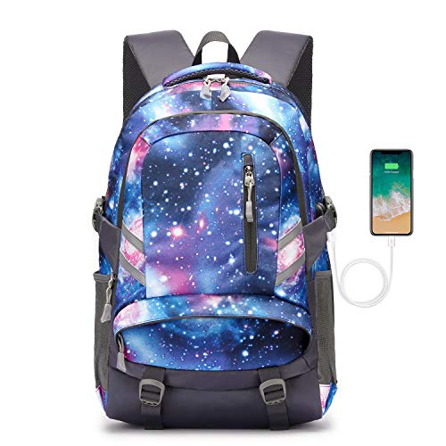 Mochilas Escolares Juveniles, Mochila PortáTil para NiñOs NiñAs se Adapta a 15.6 Pulgadas PortáTil Unisex Ligera 30L Mochila Universitaria con Puerto USB para Mujeres Hombres