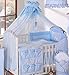 Luxury Baby Canopy/Mosquito Net 480 cm for Cot Bed + Holder/Rod (BLUE CHECK)