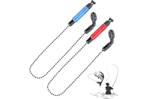 NOPKESV 2 Stück Swinger Bissanzeiger Angeln Gut sichtbar für Karpfenangeln ND Praktisches Nacht Karpfen Angel Zubehör (Rot,Blau)