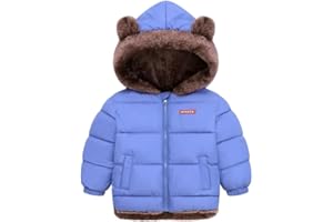 ORJANA Giacca Invernale Bambino con Cappuccio Orecchie, Piumino Imbottito con Fodera in Pelliccia Sintetica, Caldo Cappotto Invernale