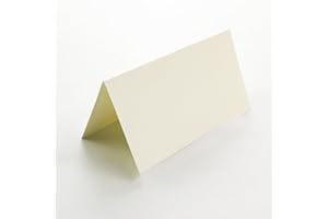 LUFFY 100 Stück Tischkarten blanko, 10 x 5 cm, als Platzkarten, Namensschilder, Geburtstage, Hochzeiten, Taufe, table reservation usw (Elfenbein)