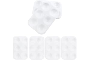 JRSHIRLEYLTD 22 paletas mezcladoras de plástico, bandeja rectangular de color blanco, paleta de acuarela de 6 Wells, paleta de pintura para artistas, acuarelas, pintura al óleo y acrílico, 8,6 x 12,8 cm