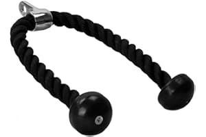 ‎GORILLA SPORTS GORILLA SPORTS® Trizepsseil - 68cm / 85cm / 100cm, mit Drehgelenk, bis 150 kg Belastbar, Schwarz - Trizeps Seil, Kabelzuggriff, Tau Nylon, Kabelzug, Seilzug, Pull Down, Bizeps Seil, Kraftstation