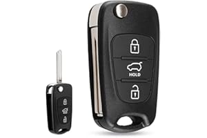OKBY Key Fob Case Replacement - 3 Button Flip Folding Car Key Case Cars Fob Case Cover Remote Control Key Case Shell Compatible with i20 i30 i35 iX20 iX35