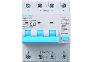 IXTRIMA Interruttore Magnetotermico Differenziale 3P+N 32A 300mA 380V-6KA 300mA per Guida DIN - 4 Moduli DIN - Protezione Circuiti e Sicurezza Impianti