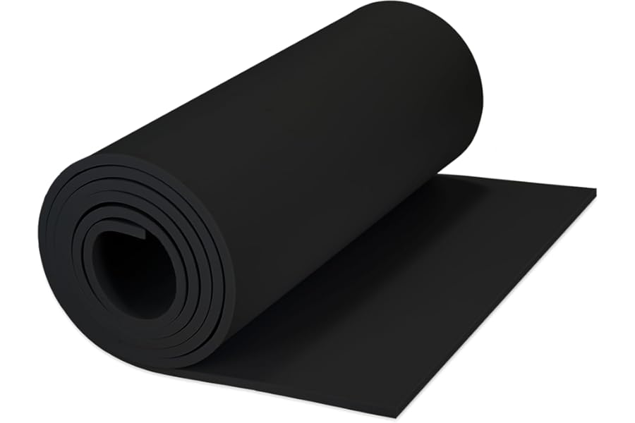 XLTBOMS Black EVA Foam Sheets Roll, High Density EVA Foam 5mm Thick, Premium Cosplay Foam 34cmx200cm, 86kg/m3 Craft Foam Sheets for Cosplay Costume, Crafts, DIY Projects (5mm Black)