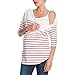 Produktbild Umstandsmode Maternity Kurzarm Sommer Stillshirt T-Shir mit Stillfunktion Umstandsshirt Klassisch Einfarbig Stilltop Große Größe Stillshirt Umstandstop (S, Rot)