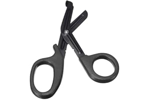 LOGYUA Bandage Shears 7 1/4", Medical Stainless Steel Titanium Bonded Scissors, EMT Trauma Scissors for Emergency Use, Tactical Stealth Black