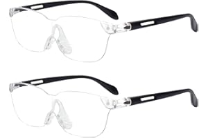 SKYWAY Confezione da 2 occhiali con lente d'ingrandimento, ingrandimento 160%, lenti da lettura portatili, per lavori vicini, lettura, hobby, artigianato, leggeri (nero/nero)