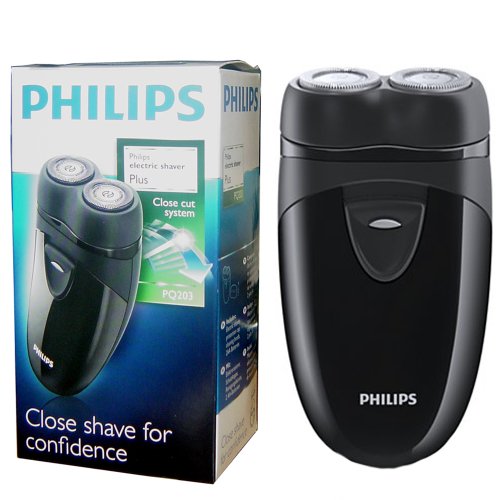 Philips PQ203/17 2 Floating Heads Battery Operated Portable Electric Shaver