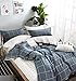 Produktbild Unimall Wende Bettwäsche Baumwolle 155 x 220 cm+ 80x80cm *2 Kissenbezüge Renforce mit Karo Muster Grau