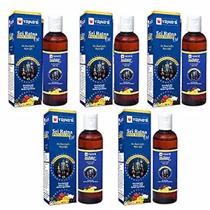 YAJNAS Sri Ratna 100 ml (5 Bottles Pack) Ayurvedic / Natural Pain Relief Oil for Knee, Shoulder and Muscular Pain, Arthritis Pain, Joint Pain, Back Pain, Upper Back Pain, Neck Pain, Sprains and Spasms