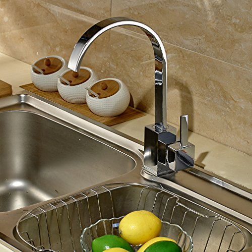 Auralum® Elegant Design Niederdruck Spülenarmatur Waschtischarmatur Armatur Einhebelmischer 360°Schwenkbarer Auslauf 2 Jahre Garantie - 8