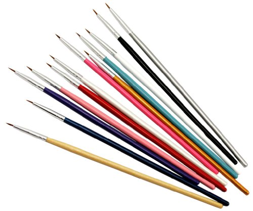 12pcs Colorful Nail Art Acrylic UV Nail Drawing Painting Liner Brush Set Z308 UK