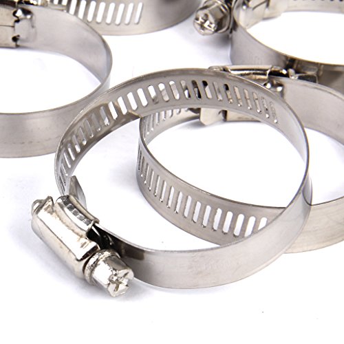 10pcs Einstellbar Kraftstoff Benzin Rohr Schlauchschellen Aus Rostfreiem Federklemme 27 51mm - 5