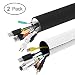 Produktbild Kabelschlauch, opamoo Neopren Klettverschluss Kabelschlauch 3 M Einstellbare Flexible Cord Organizer Kabelkanal Kabelhülle Schutz-System für DES TV, Computer, Heimkino (150x13,5cm,150x10,2cm)