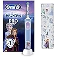 Oral-B Pro Kids Frozen Electric Toothbrush, Children from 3 Years, Includes Sensitiv+ Mode for Dental Care, Extra Soft Bristles, 1 Brush Head, 1 Travel Case, 4 Stickers, Blue/Purple