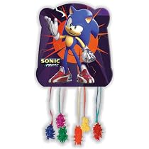 Piñata Sonic The Hedgehog Taille Moyenne - 33x46 Cm, à Remplir De Friandises Ou Jouets, Pour Fêtes D'enfants Et Anniversaires