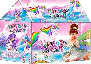 Unicorn Themed Tent House with LED Lights, Indoor-Outdoor Set for Kids (95*72*102 cm) (Unicorn Tent House)