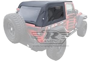 RAMPAGE PRODUCTS Rampage Rahmenloses Trail Top | Segeltuch, Schwarze Diamantfarbe mit getönten Fenstern | 109935 | passend für Jeep Wrangler JK 2-Türer 2007–2018