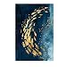 Produktbild erthome Dekorativer Anstrich-nordischer moderner Goldener Fisch-Aquarell-rahmenloser Malerei-Kern (A, 20x30cm)