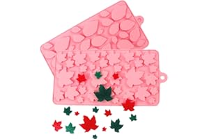 PTAIZJJZ Molde de silicona con hojas de arce, 2 moldes para hornear dulces en forma de hoja de arce, molde de chocolate para Acción de Gracias, Halloween, decoración de tartas de cupcakes
