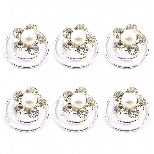 Bride Boutique Bridal Wedding Prom Crystal & Pearl Flower Hair Coils Swirls Spirals Twists Pins
