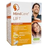 MindCare LIFT Stay Happy, Mood Support Supplement –  660mg Omega-3 EPA & DHA Wild Fish Oil, Magnesium Glycinate, 5-HTP & Multivitamins, 60 capsules