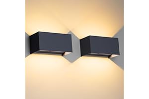 ‎KLIGHTEN Klighten 24W LED Wandleuchte Innen/Außen,2PCS Außenlampe Außenleuchte innen, IP65 Aussenleuchte Wand UP Down,Außenwandleuchte wandleuchte innen Mit Einstellbar Abstrahlwinkel Warmweiß,Anthrazit