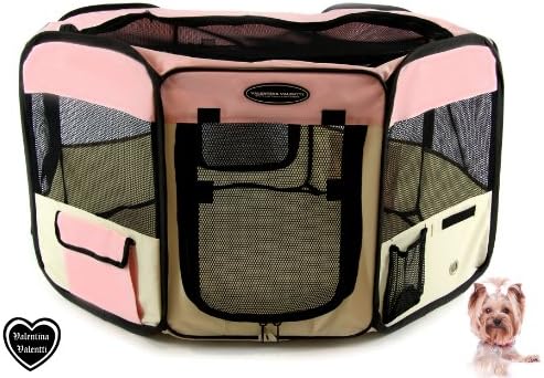 FABRIC FOLDABLE PET PLAY PEN – LARGE PLAYPEN – Pink - L