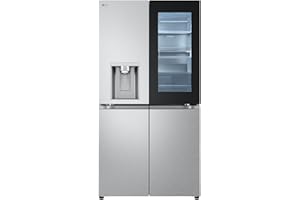 LG GMG960MBEE InstaView, Multi-Door Kühl/-Gefrierkombination | Side-by-Side | 638 L, Festwasseranschluss, Craft-, Crushed Ice- Wasserspender | Total NoFrost |Full Size - 91,4 cm breit | Silber