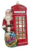 PINNACLE Peak Trading Company Diseño de Papá Noel con árbol de Navidad de cristal de cabina de teléfono inglesa polaco Inglaterra