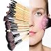 Make up Brushes, Cadrim 24 pcs Natural Hair Professional Makeup Brush Set Travel Makeup Brush Kit with Case (burlywood)
