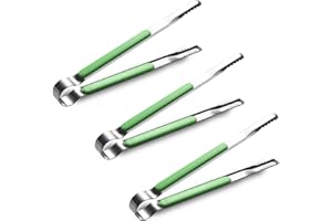 WEIQILE 3 pinzas de cocina de acero inoxidable, pinzas de cocina con mango antideslizante, ideales para cocinar, asar, carne, pinzas para pasta, pinzas para barbacoa (3 unidades verdes)