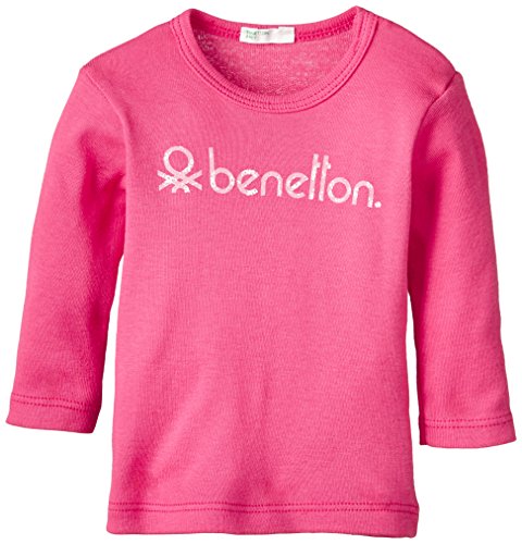United Colors of Benetton Baby-Girls Logo Long Sleeve T-Shirt, Orange (Coral), 6 to 9 months (Manufacturer Size: 68 cms)