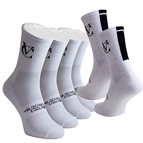 VeloChampion Speed Line Coolmax Cycling Socks (Pack of 3 Pairs) (White, UK 6-8/EU 38-42)