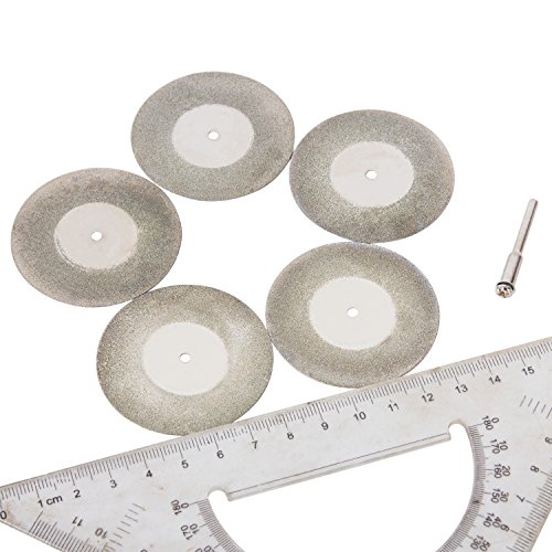 Fortag 5 tlg 50mm Diamanttrennscheibe Gelochte Diamant-Trennscheiben mit Pleuelstange für Drehwerkzeug Rotationswerkzeuge Dremel Steinklinge - 2
