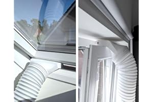 DOMUS-TECHNIK Fensteradapter Auslass für mobile Klimageräte - geeignet für Dachfenster, Kippfenster, Schwingfenster und Fenster der Marken VELUX und ROTO - einfaches Abführen warmer Abluft (15 cm)