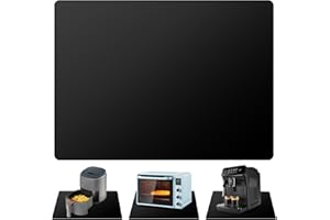 KITCHENRAKU KittchenRaku Large Silicone Mat for Kitchen Worktop Protector, Extra Thick (2mm) Heat Resistant Mat for Air Fryer Site on,Nonstick Heat Resistant Countertop Mat, 60x40 cm (Black)