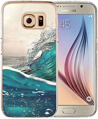 Transparent Scene/Scenery/Landscape CLEAR Hybrid Cover Case (TPU Surround with Hard Back) Surf Wave Ocean Range for Samsung Galaxy S7 (TPU Surround with Hard Back) FREE Screen Protector Included!