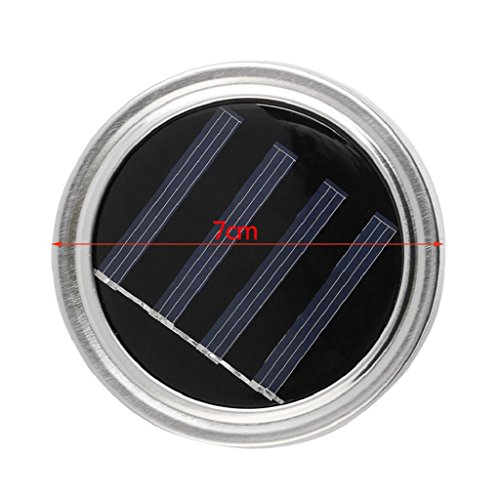 3er Pack Solar Gläser Deckel Licht Lids,Dekorativ Solares glas hintergrund Solarleuchten Garten Decke Hochzeit landesgericht licht lighting schließen für Glas Maurer Gläser Lichter (Warmes Licht) - 6