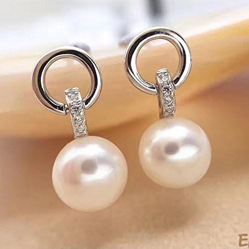 Axiba Earrings Round lug Silver S925 silver natural freshwater pearl ear nail Female