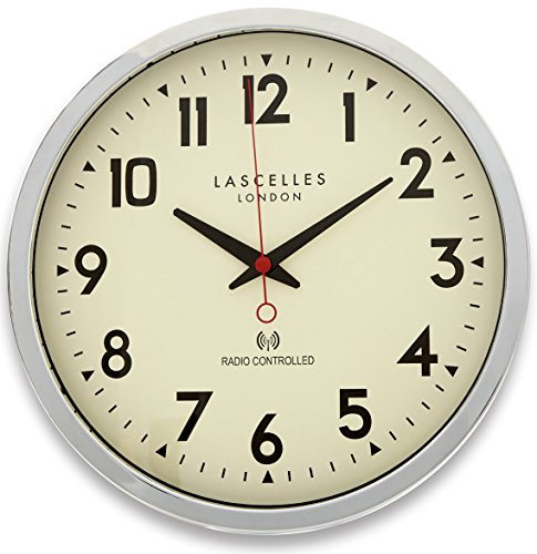 Roger Lascelles - Reloj de Pared radiocontrolado, Color Cromado