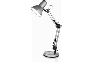 Status Valencia Desk Lamp | Angled Desk Light | Silver Desk Lamp | Study, Office, Bedroom | SADL2429AESC16
