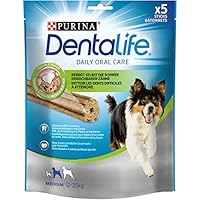 Purina DentaLife Medium Tägliche Zahnpflege-Snacks für mittelgroße Hunde, 5er Pack (5 x 115 g)